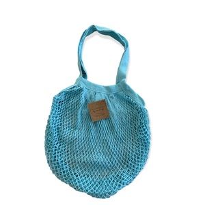 HomeWear Market Fishnet Style Grocery Tote Bag in Aqua